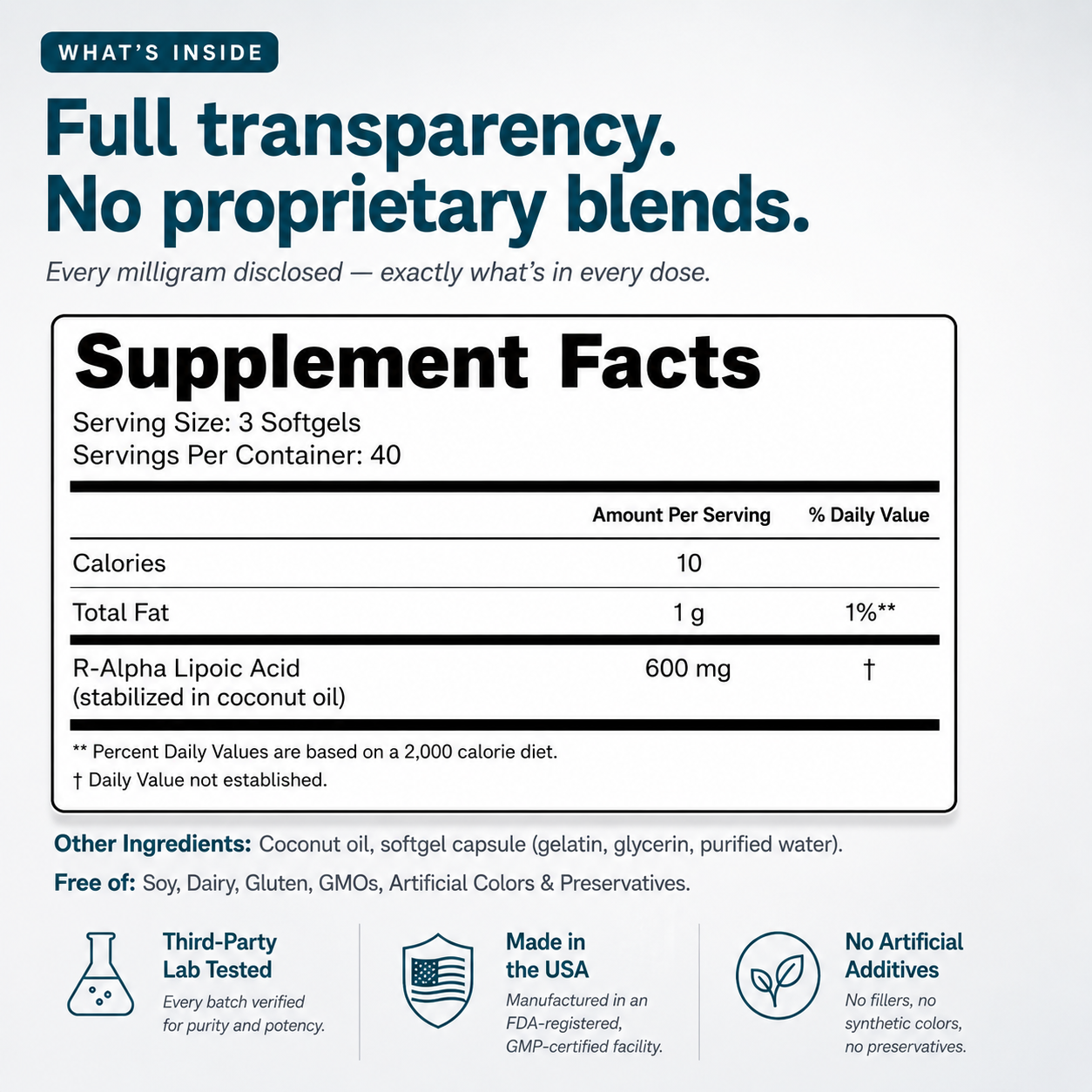 Vytal's Stabilized R-alpha Lipoic Acid